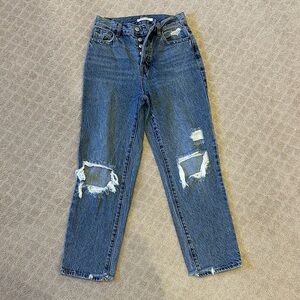 PacSun Straight Leg Distressed Denim Jeans High Rise